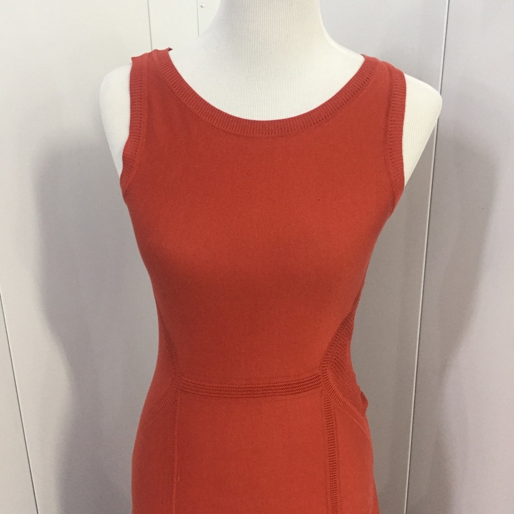 Peruvian Connection Rust/Orange Knit Midi Dress - image 2